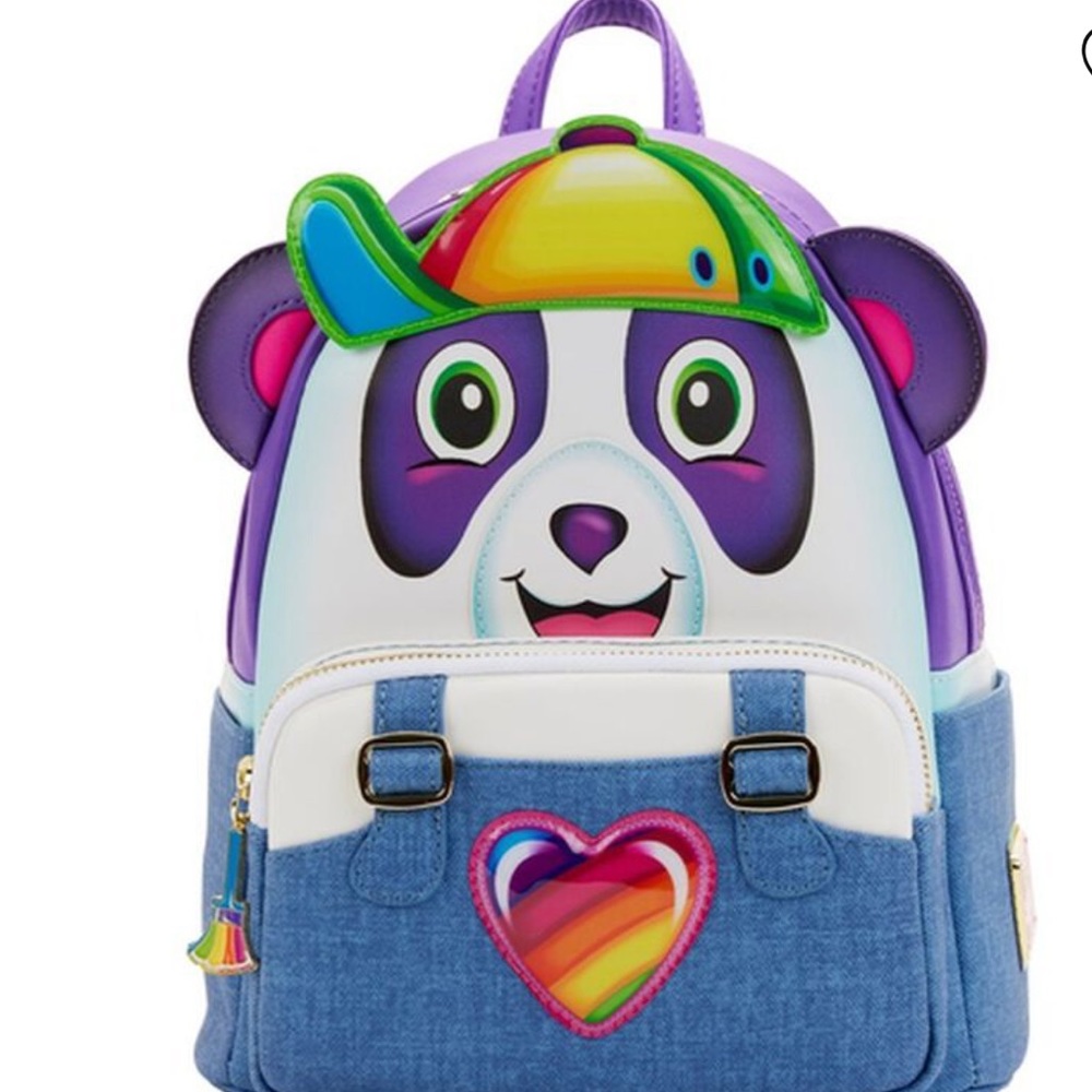 Sale! Loungefly Lisa Frank Panda Painter mini Backpack and wallet set new - Picture 2 of 10